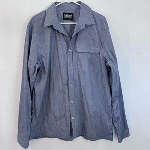Vollebak Cotton Blend Button Down Travel Shirt Blue Gray size XXL